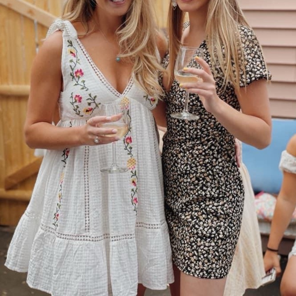 White urban outfitters embroidered dress